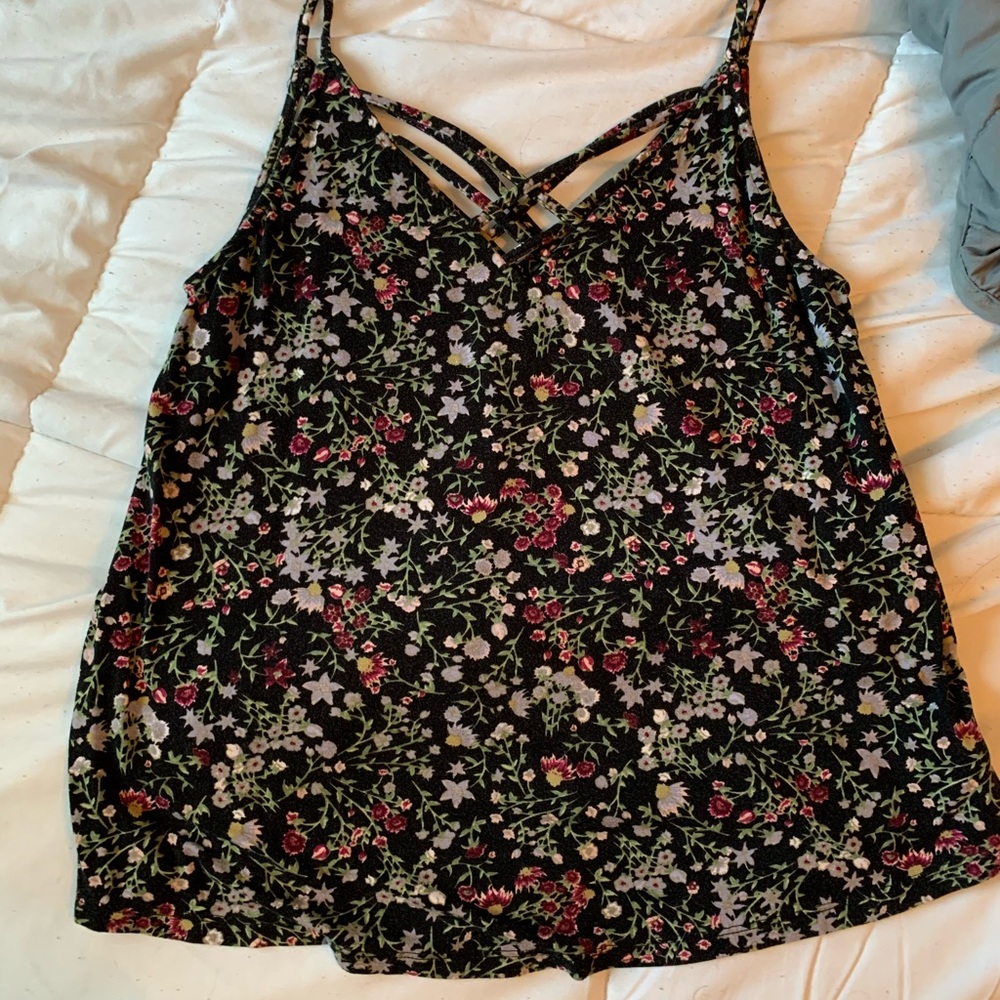 Floral print flowy tank top